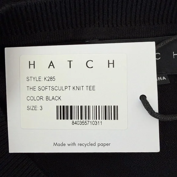 NWT Hatch Maternity The Softsculpt Knit Tee, Black, SIZE: 3 - Picture 3 of 15